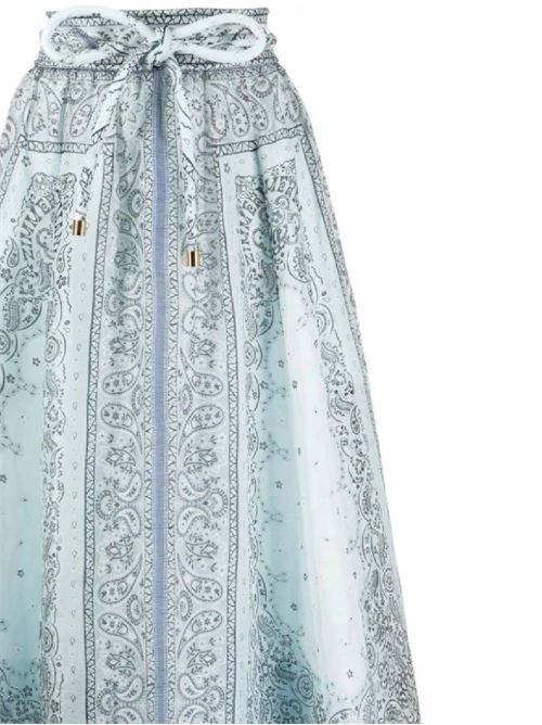 Abito in lino/organza di seta azzurro Zimmermann | 9095SMATBLU BANDANA